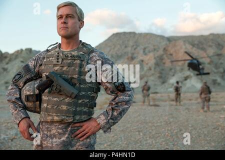 Original Film Title: WAR MACHINE.  English Title: WAR MACHINE.  Film Director: DAVID MICHOD.  Year: 2017.  Stars: BRAD PITT. Credit: NETFLIX / Album Stock Photo