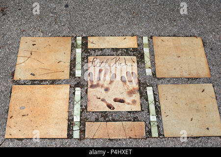 Juan Le Pin, Antibes, France, Handprints of Little Richard at the walk of fame. Stock Photo