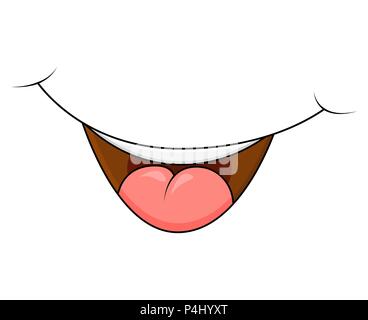 smile, mouth for comic book character cartoon vector design isolated on white Stock Vector