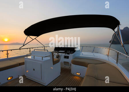 View of Phang Nga Bay from a luxury yacht. Phang Nga Bay is near Phuket Island in Thailand. Stock Photo