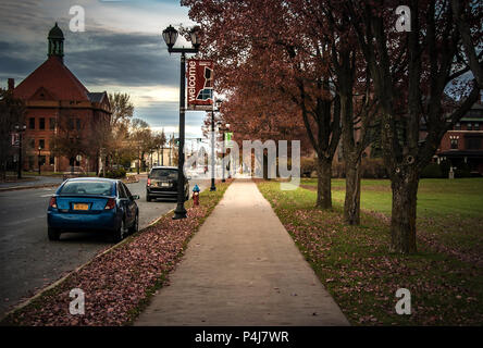 ROME, NY, USA - NOV. 12, 2013: Street View of A Historic Spot Near Fort Stanwix in The Historic City of Rome in Upstate , New York State, USA. Stock Photo