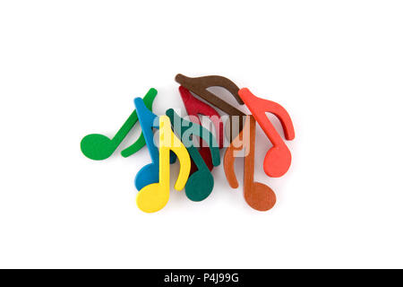 Colorful music notes on white background Stock Photo