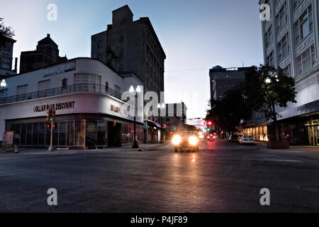 El paso by night. Traffic lights Stock Photo