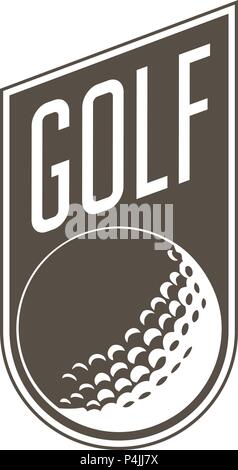 Golf tournament emblem or label -  golf ball on retro sticker Stock Vector