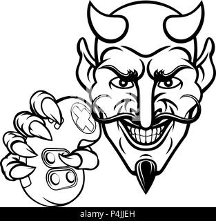 Devil Esports Sports Gamer Mascot Stock Vector