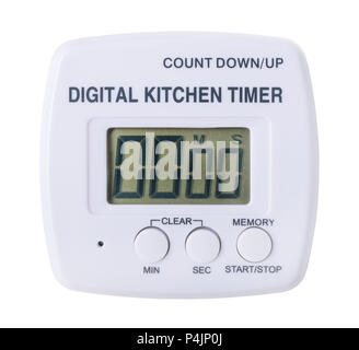 plastic kitchen digital timer isolated on white background Stock Photo