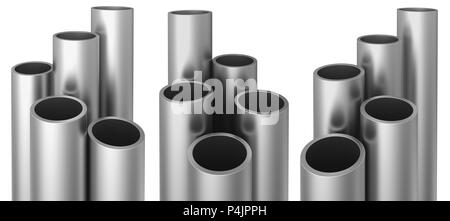 Set of pipes. Isolated on white background. Stock 3d illustration. Stock Photo