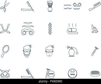 Barbershop icons set. Premium quality symbol collection. Barbershop icon set simple elements. Stock Vector
