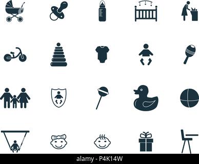 Baby icons set. Premium quality symbol collection. Baby icon set simple elements. Stock Vector