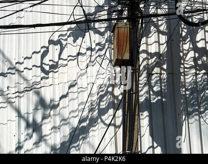 Bangkok Wire Shadows Stock Photo