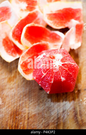 Red grapefruit sliced Stock Photo