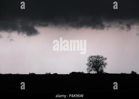 Storm with lightning - landscape Stock Photo