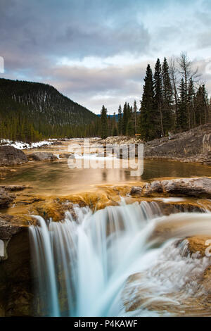 Elbow Falls near Bragg Creek, Alberta in Kananaskis at sunrise Stock Photo