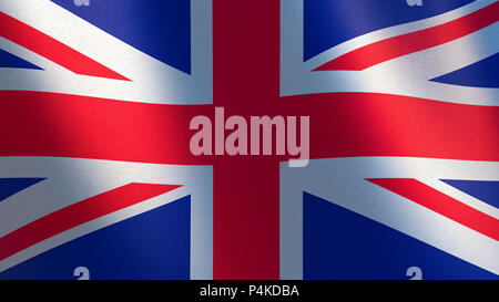 Union Jack flag. 3d illustration of waving flag of United Kingdom Stock Photo