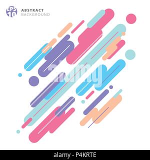 Abstract modern style composition made of various rounded lines pattern colorful on white background. elements design use for modern design, cover, po Stock Vector