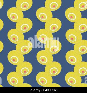 Vector seamless pattern with lines japan umbrellas on black Stock Vector