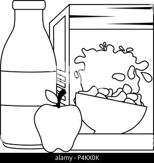 milk products clipart black and white apple
