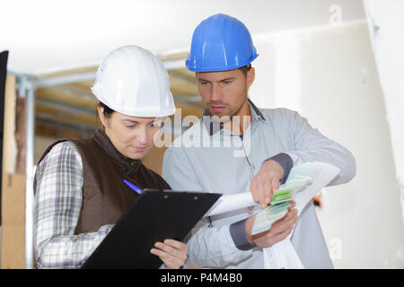two architects at work Stock Photo