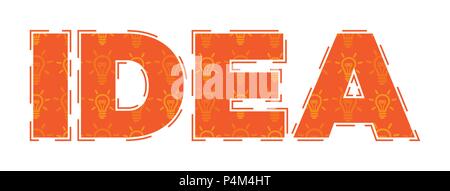 IDEA Flat design Illustration concept with light bulbs on white Stock Vector