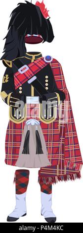 Scottish traditional clothing vector illustration Stock Vector