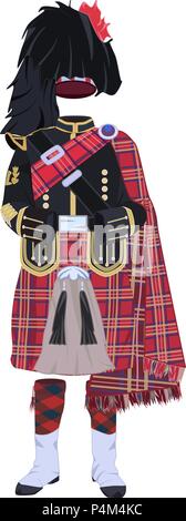 Scottish traditional clothing vector illustration Stock Vector