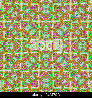 Digital collage technique decorative geometric seamless check pattern mosaic design in mixed colors scheme Stock Photo