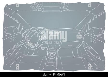 The machine inside. The interior of the electromobile vehicle with ...