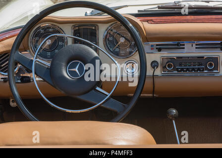 vintage mercedes sports car dashboard Stock Photo