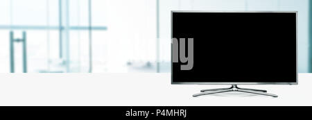 big led tv with copy space on bright background Stock Photo