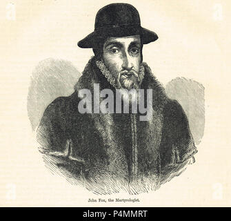 John Foxe, English historian and martyrologist, author of Actes and Monuments, popularly known as Foxe's Book of Martyrs Stock Photo