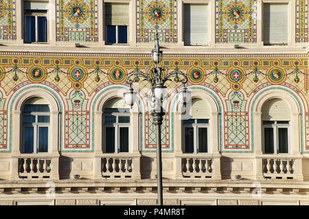 Facade of Government Palace on Piazza Unita d'Italia in Trieste, Italy. Trieste is the capital of the autonomous region Friuli-Venezia Giulia Stock Photo