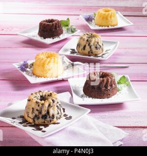 Assorted mini Bundt cakes Stock Photo