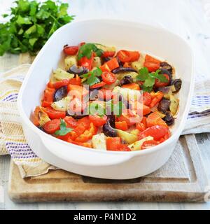Roasted mixed vegetables Stock Photo