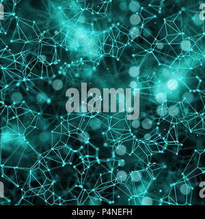 Abstract background with low poly design with connecting dots Stock Photo
