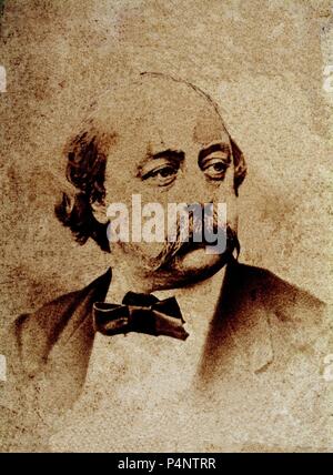 GUSTAVO FLAUBERT (1821-1880). Location: NATIONAL LIBRARY, FRANCE. Stock Photo