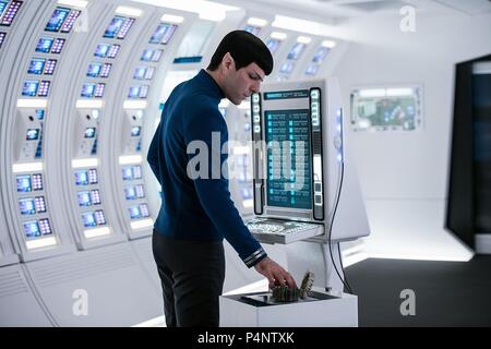 Original Film Title: STAR TREK BEYOND.  English Title: STAR TREK BEYOND.  Film Director: JUSTIN LIN.  Year: 2016.  Stars: ZACHARY QUINTO. Credit: PARAMOUNT PICTURES/BAD ROBOT/PERFECT STORM ENTERTAINMENT/SKY / Album Stock Photo