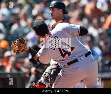 Baltimore, MD, USA. 17th June, 2018. Miami Marlins first baseman Justin  Bour (41) walks to the dugout before the start of MLB action between the  Miami Marlins and the Baltimore Orioles at