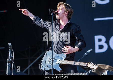 Milan Italy. 22 June 2018. The Welsh rock band CATFISH AND THE BOTTLEMEN performs live on stage in Milan during the 'I-Days Festival' Credit: Rodolfo Sassano/Alamy Live News Stock Photo
