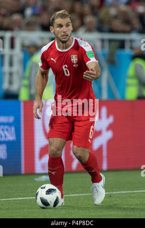 Kaliningrad, Russland. 22nd June, 2018.Branislav IVANOVIC (SRB) with Ball, Individual with ball, Action, Full figure, upright format, Serbia (SRB) - Switzerland (SUI) 1: 2, Preliminary round, Group E, Game 26, on 06/22/2018 in Kaliningrad; Football World Cup 2018 in Russia from 14.06. - 15.07.2018. | usage worldwide Credit: dpa picture alliance/Alamy Live News Stock Photo