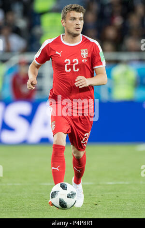 Kaliningrad, Russland. 23rd June, 2018. Adem LJAJIC (SRB) with Ball, Single Action with Ball, Action, Full Figure, Portrait, Serbia (SRB) - Switzerland (SUI) 1: 2, Preliminary Round, Group E, Game 26, on 06/22/2018 in Kaliningrad; Football World Cup 2018 in Russia from 14.06. - 15.07.2018. | usage worldwide Credit: dpa/Alamy Live News Stock Photo
