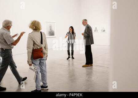 Germany, Berlin. 21st June, 2018. Tour with Ulrich Domroese, head of Photographic collection of the Berlin Galley and Photo artist Loredena Nemes in the Berlin Gallery, on the occasion of the opening Exhibition 'Greed, fear, love'. Credit: Kristin Bethge/-//dpa/Alamy Live News Stock Photo