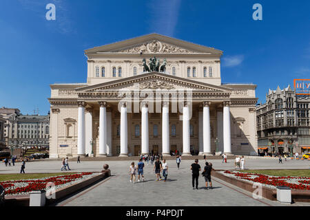 Exterior view of The Bolshoi Theatre building. Moscow, Russia. Stock Photo