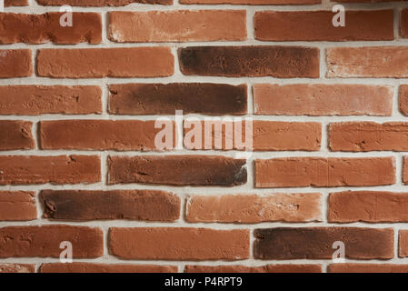 Texture of red brick wall. Clean brick pattern with white concrete lines Stock Photo