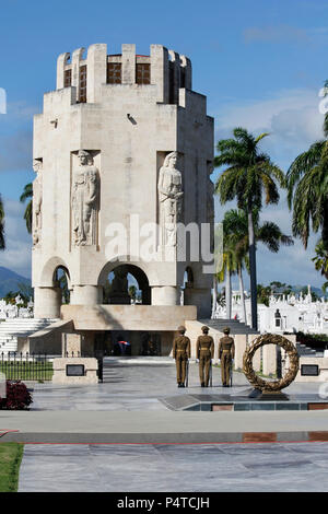 Jose Marti, Cuban Apostle or Cuban National Hero tomb in Santiago de Cuba. The monument has a permanent honor guard and an eternal flame. Stock Photo