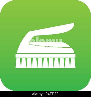 Brush for cleaning icon digital green Stock Vector