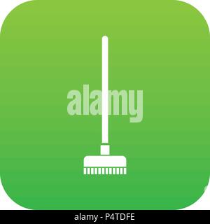 Brush for a floor icon digital green Stock Vector