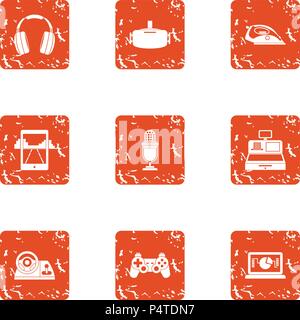 Actual icons set, grunge style Stock Vector