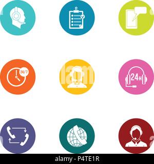 Finish the job icons set, flat style Stock Vector