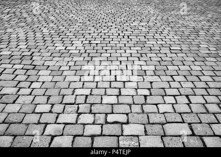 View of an old cobblestone street, urban background. Stock Photo