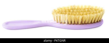 Newborn brush isolated on white background. Kiddie-size hair brush. Stock Photo